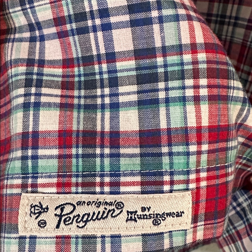 Original Penguin Red and Blue Plaid Shirt - Picture 8 of 10